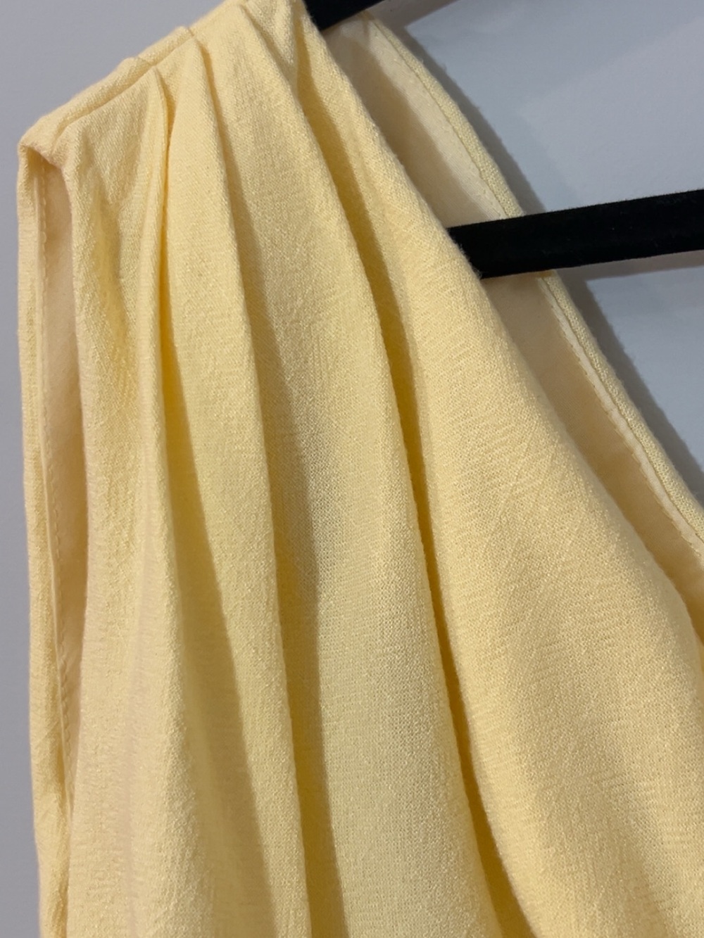 Peppermayo Size 12 Butter Yellow One Shoulder Linen/Cotton Blend Top - Picture 5 of 9